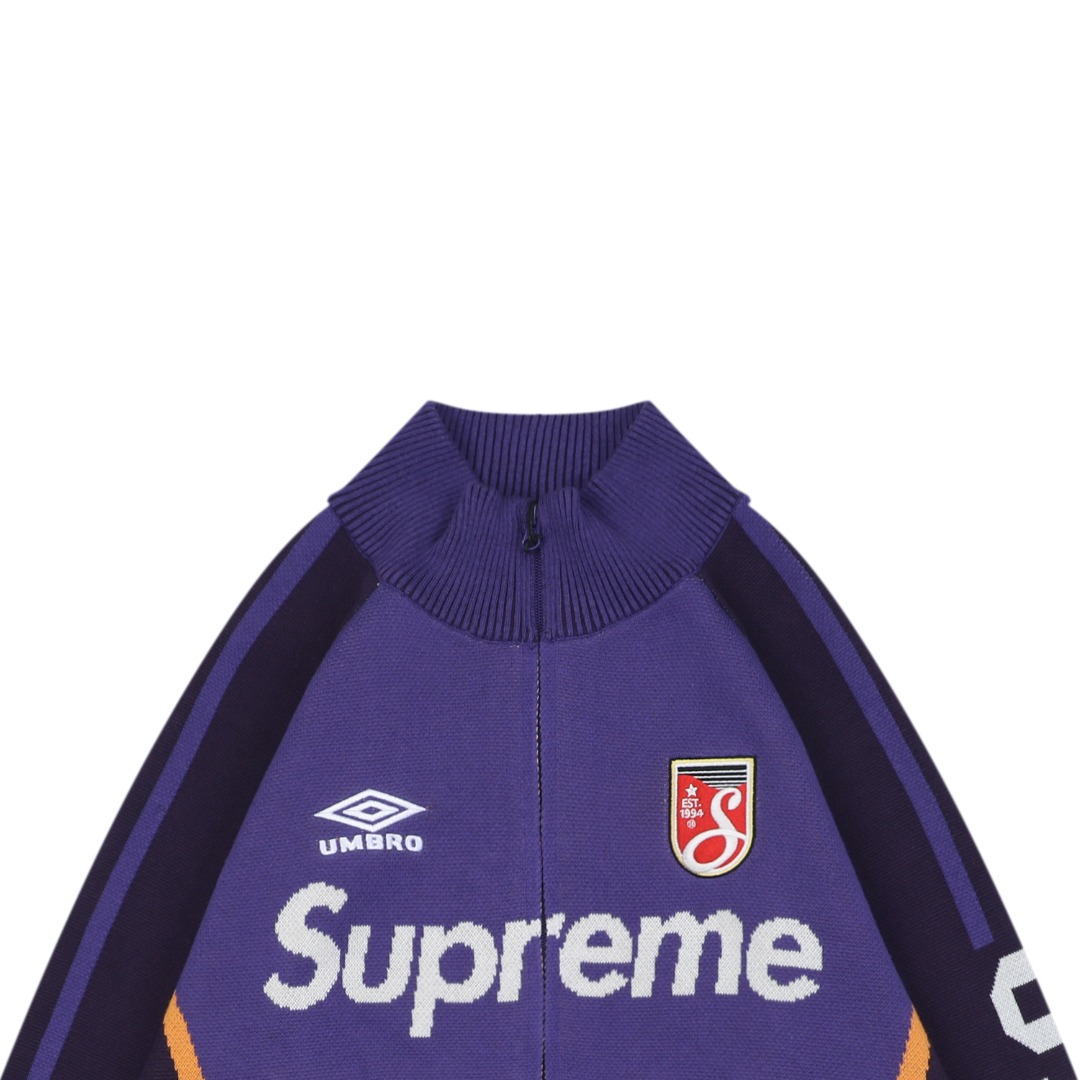 シュプリーム Umbro ジップアップ ニットセーター ジャケット パープル 詳細画像 3