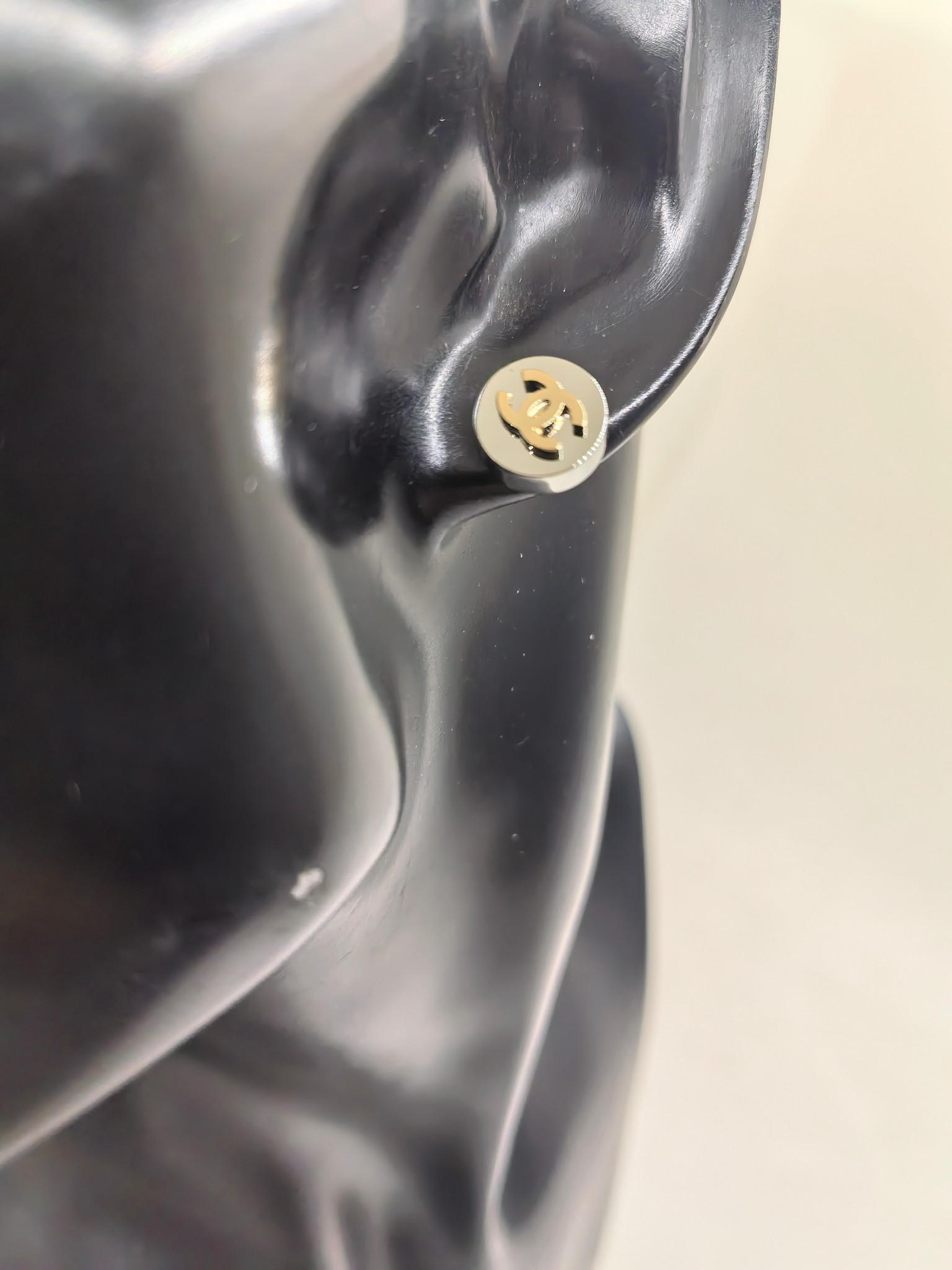 クロムハーツ ツートーン ミニラウンド スタッドピアス 詳細画像 2