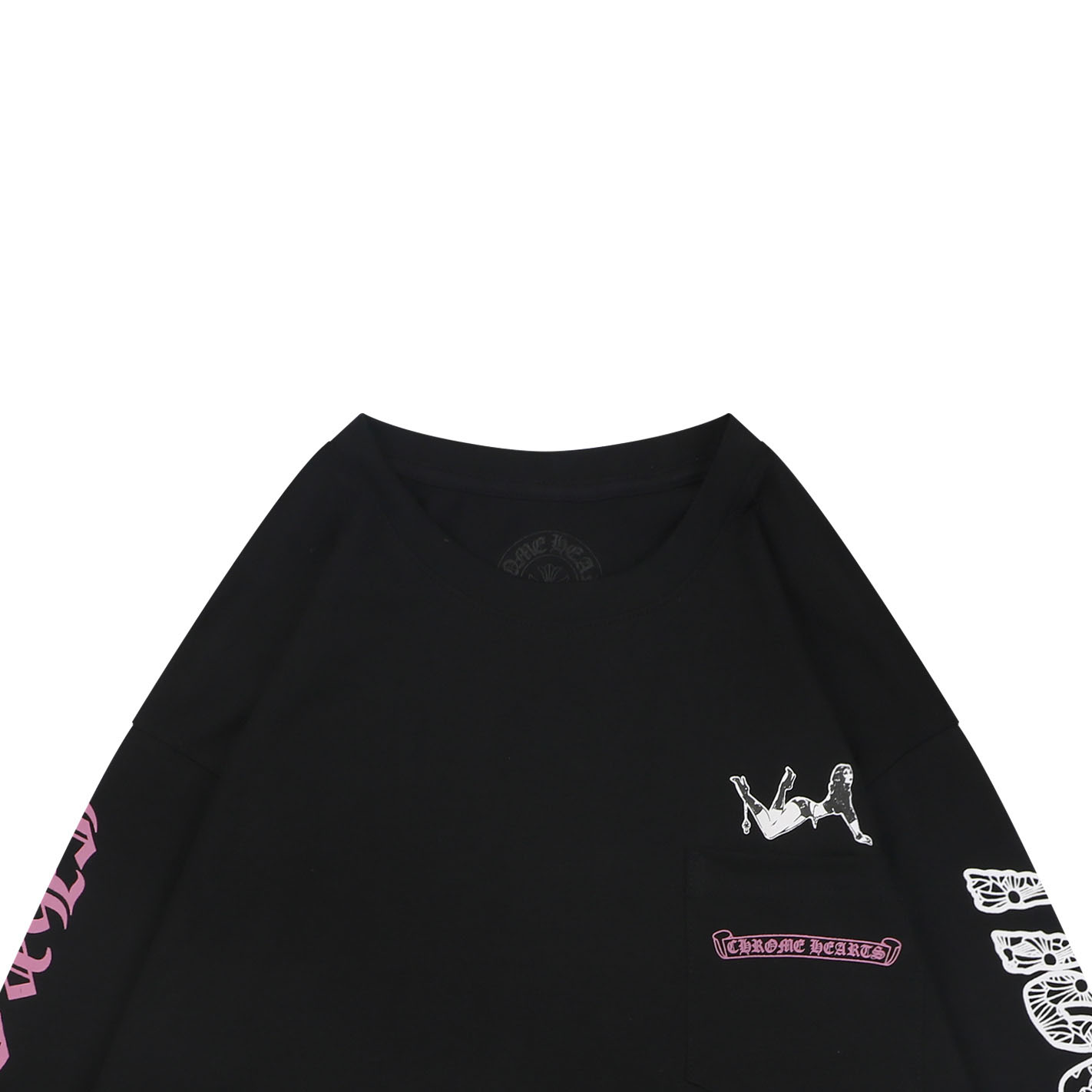 クロムハーツ ドールガール プリント ロングスリーブTシャツ ブラック 詳細画像 2