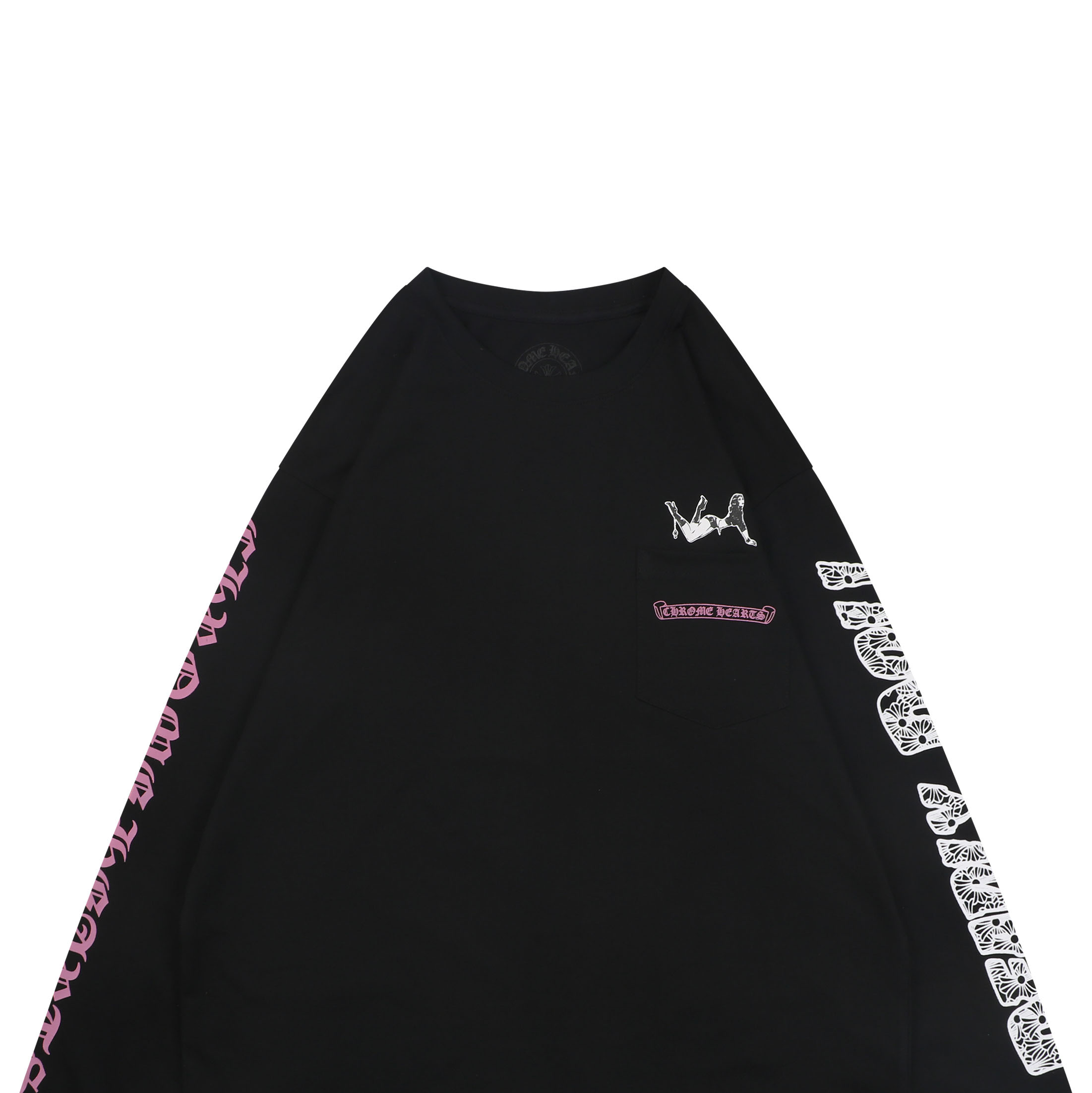 クロムハーツ ドールガール プリント ロングスリーブTシャツ ブラック 詳細画像 3