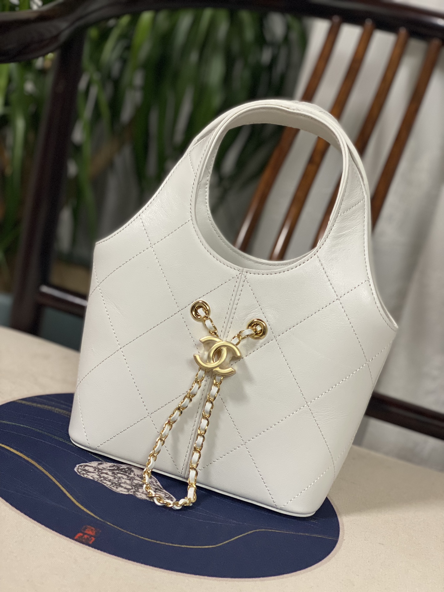 シャネル Hobo トートバッグ ホワイト As6132 詳細画像 2