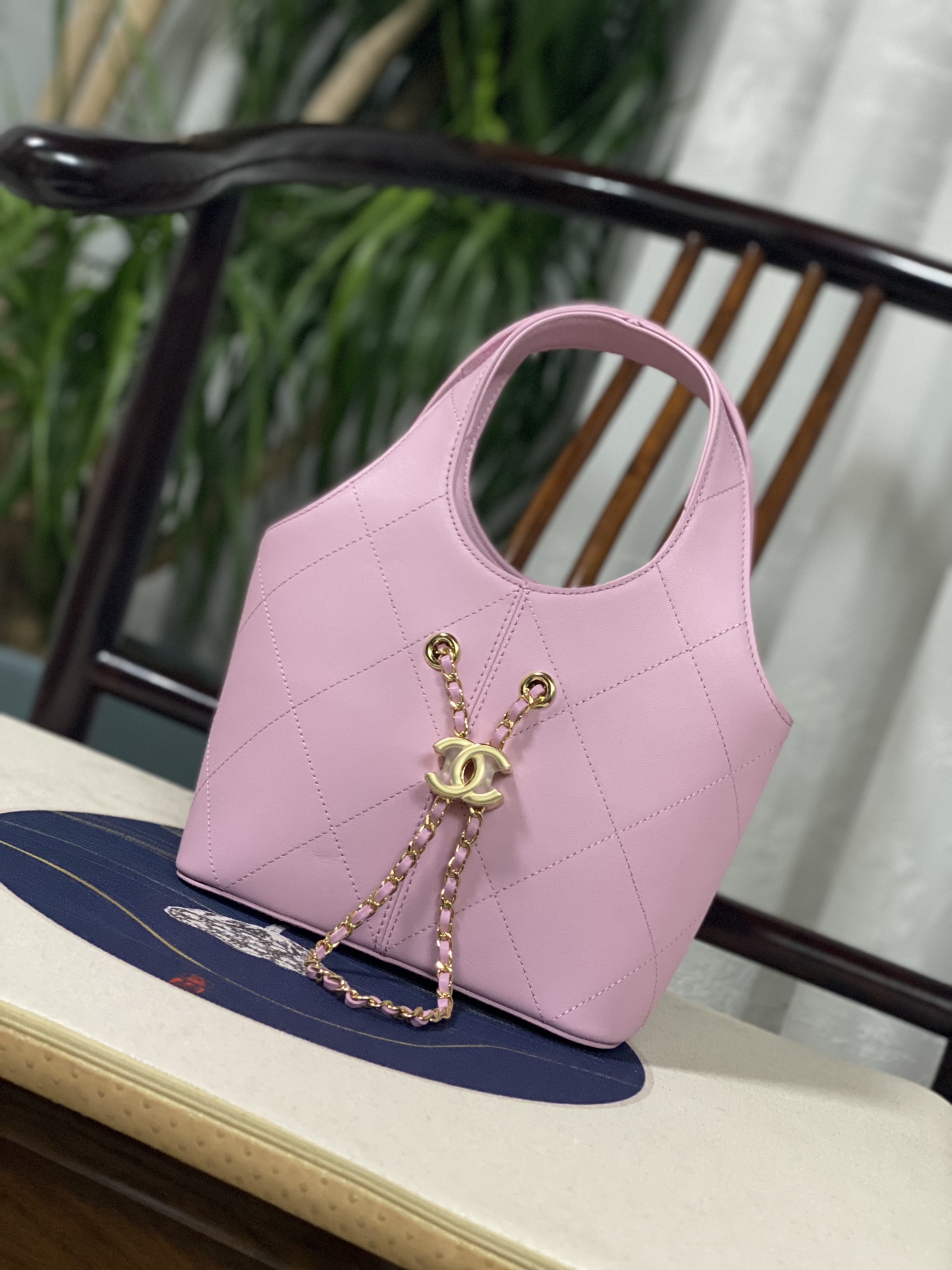 シャネル Hobo バスケット チェーントートバッグ サクラピンク AS6132 詳細画像 2