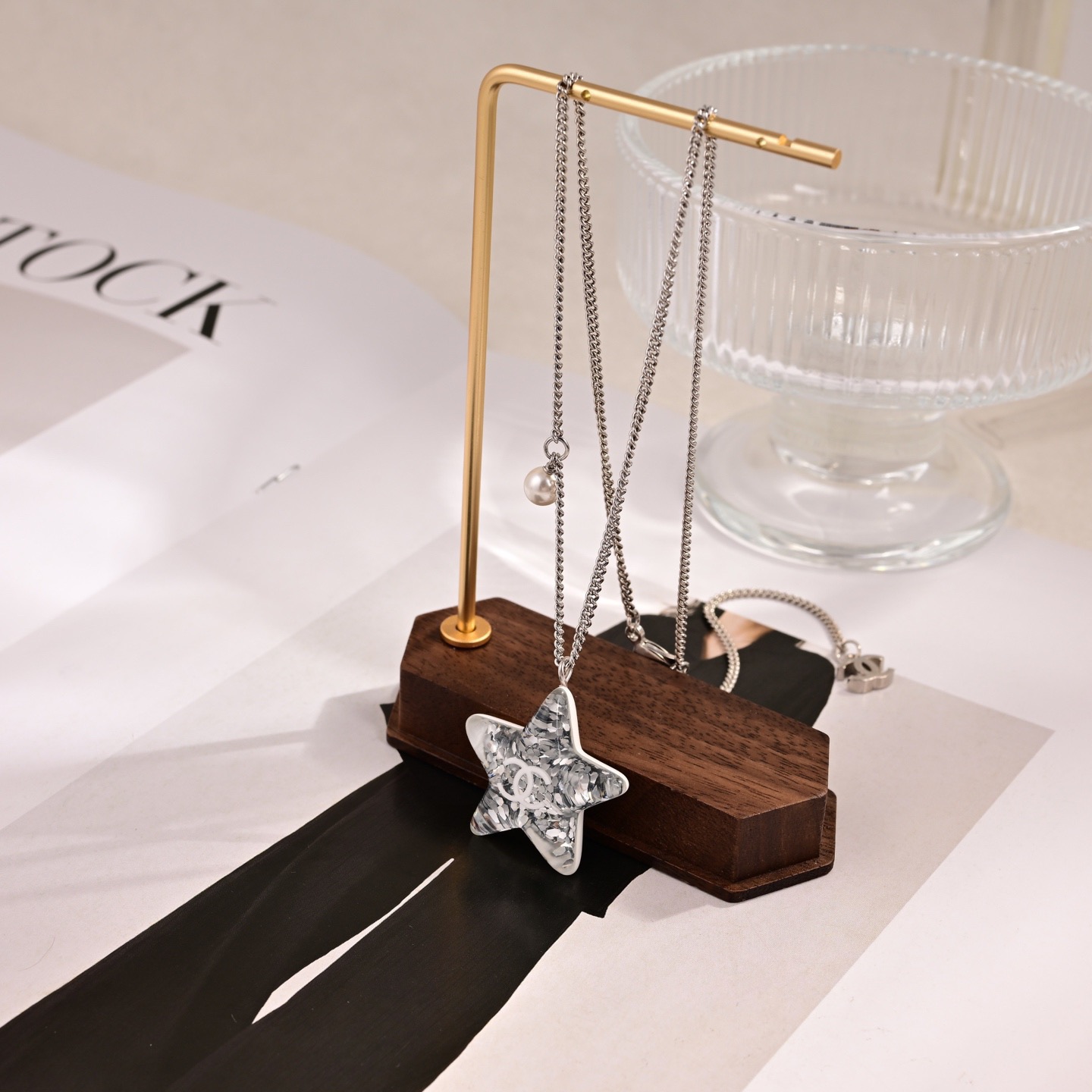 シャネル スターモチーフ ネックレス シルバー クリア 詳細画像 2