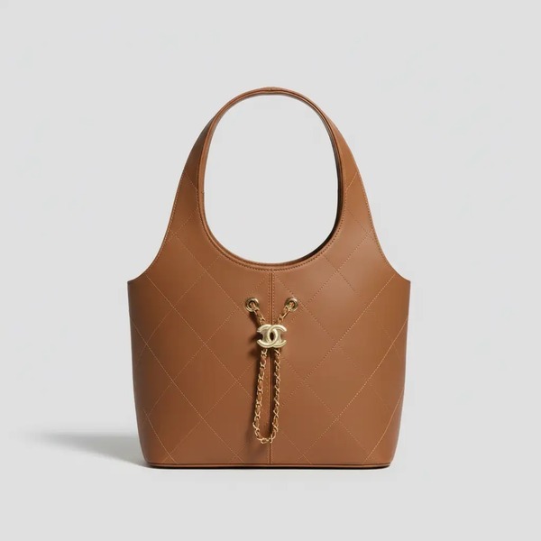 シャネル Hobo ショルダーバッグ ブラウン AS6108