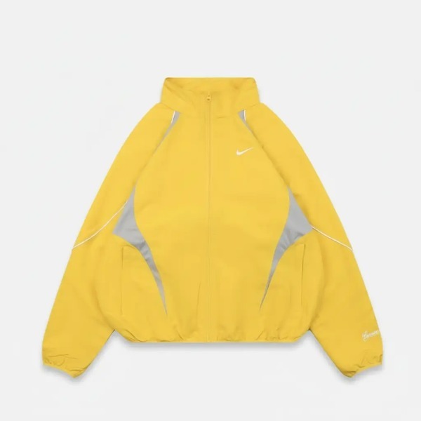 シュプリーム ナイキ Swoosh スタンドカラー トラックジャケット イエロー グレー