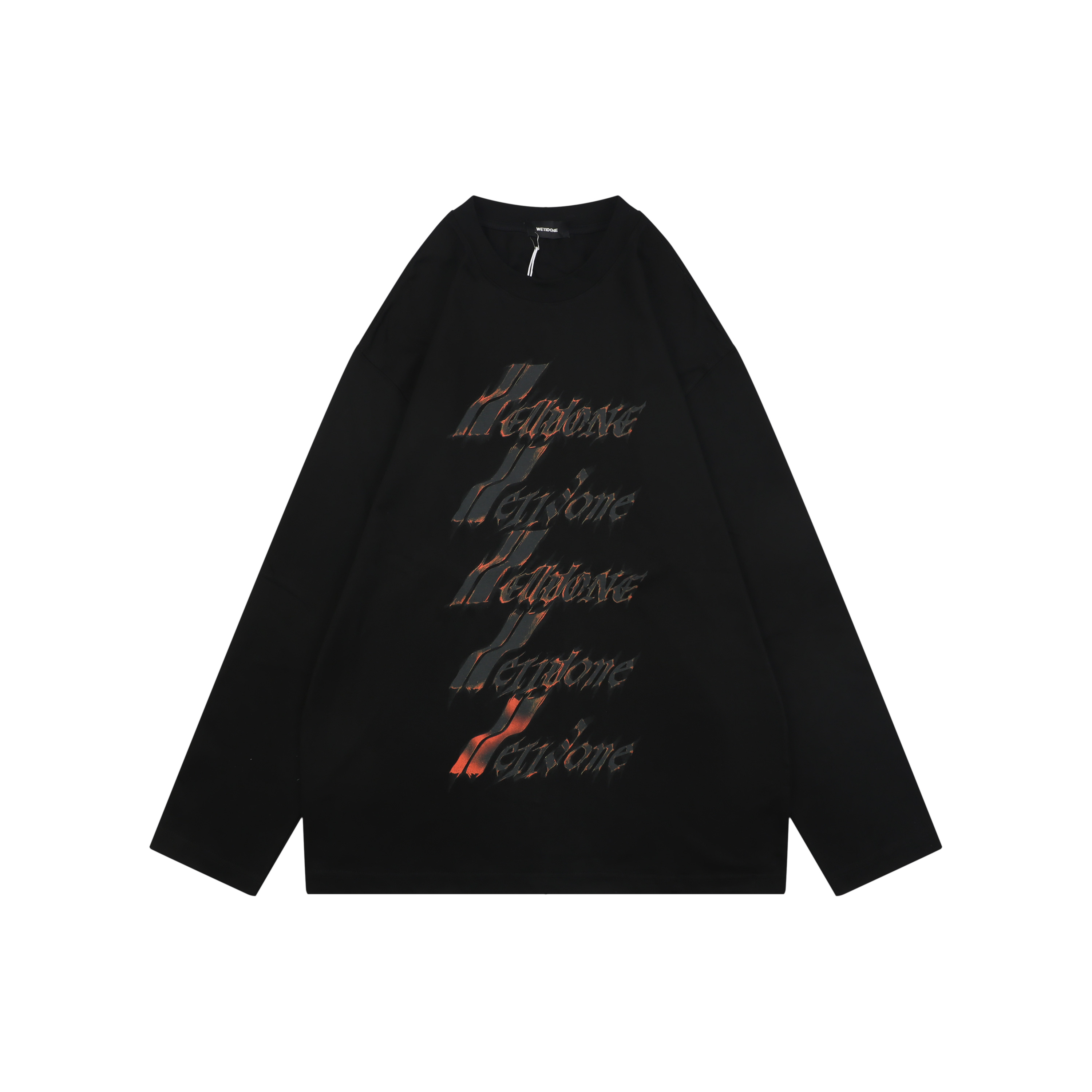 ウェルダン フレームロゴプリント ロングスリーブTシャツ ブラック 詳細画像 1