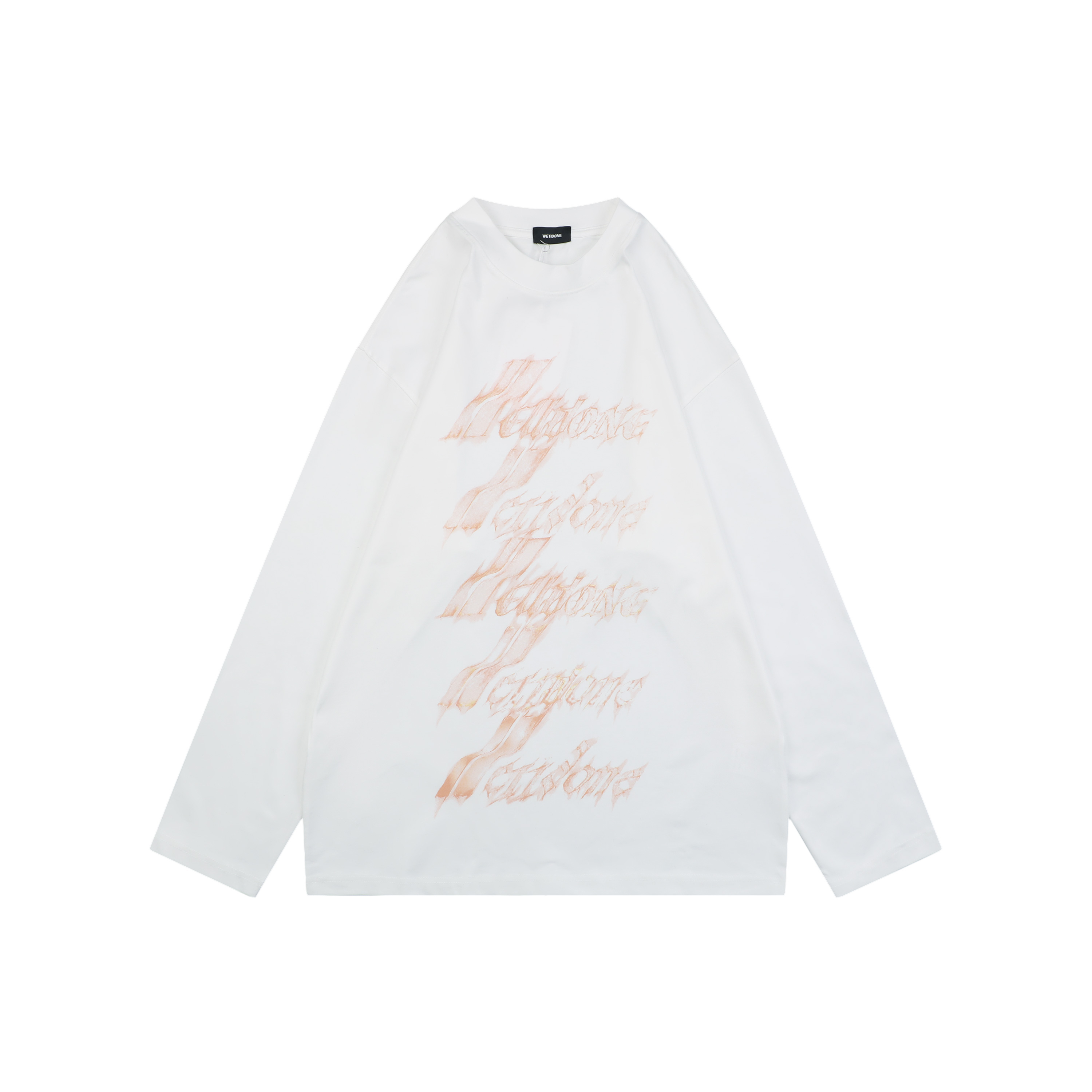 ウェルダン フレイムプリント ロングスリーブTシャツ ホワイト 詳細画像 1