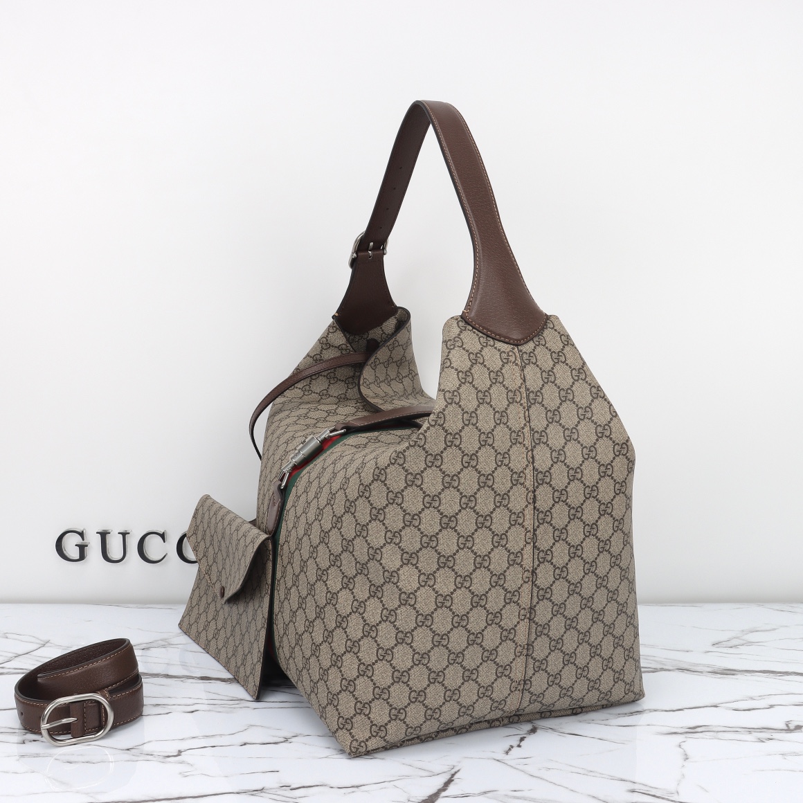グッチ ロックバックル ショルダーバッグ 2点セット アプリコットブラウン 詳細画像 2