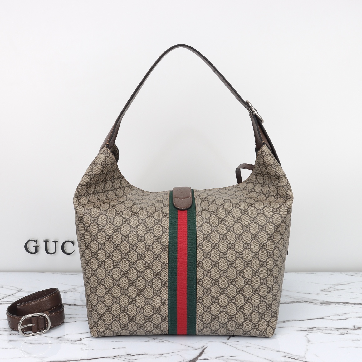 グッチ ロックバックル ショルダーバッグ 2点セット アプリコットブラウン 詳細画像 3
