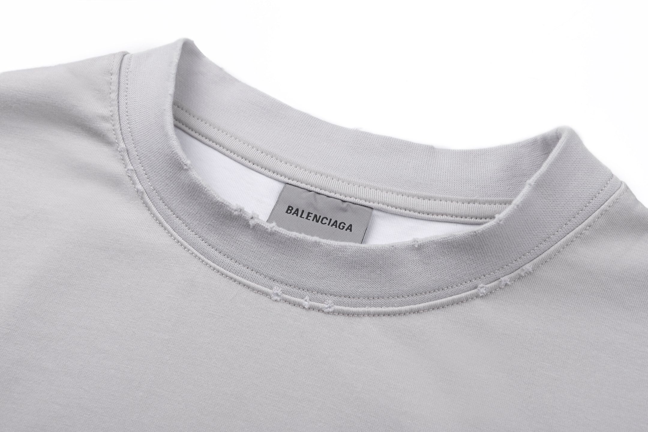 バレンシアガ レイヤード風 ロングTシャツ ライトグレー ホワイト 詳細画像 3