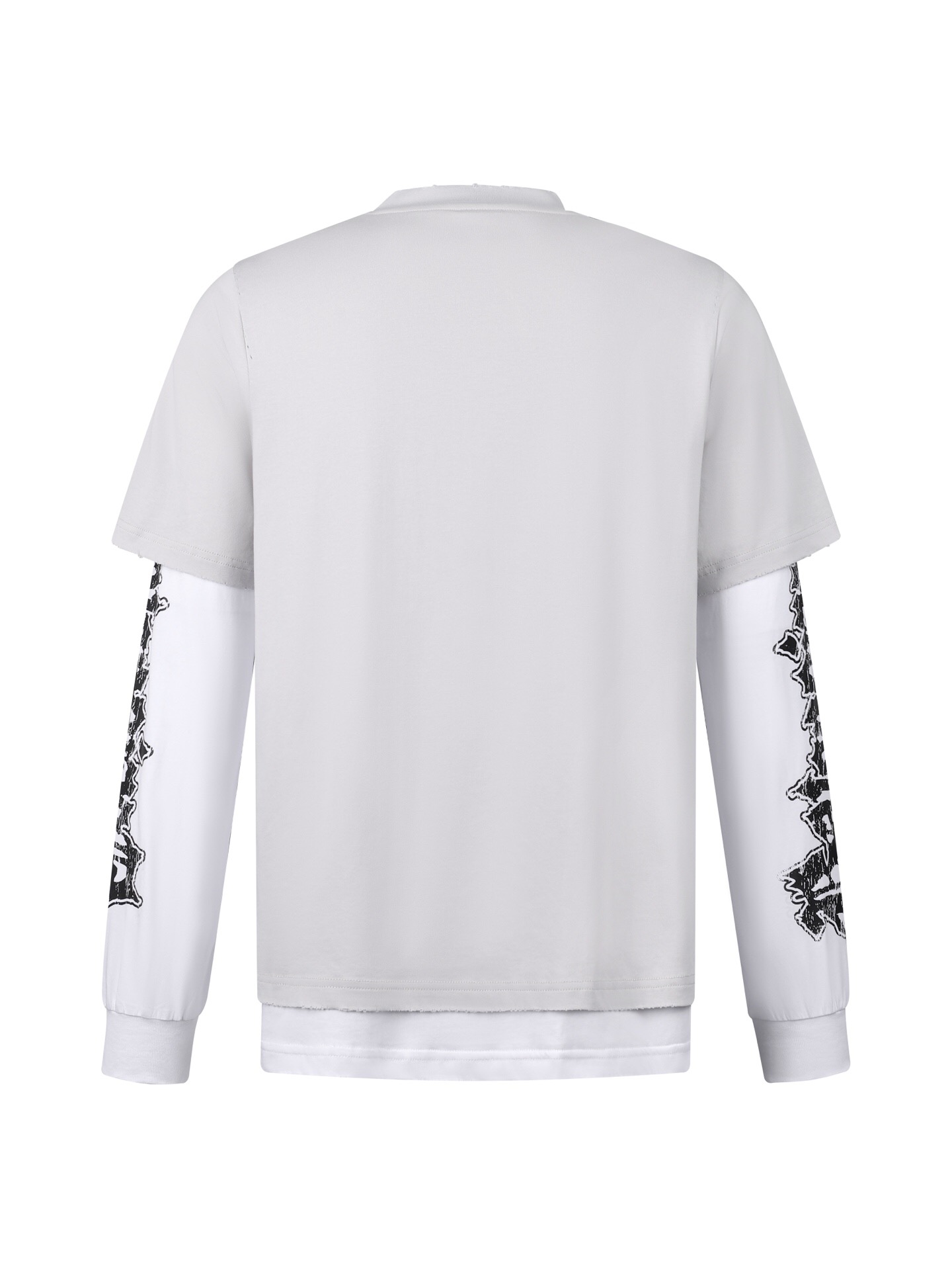 バレンシアガ レイヤード風 ロングTシャツ ライトグレー ホワイト 詳細画像 2
