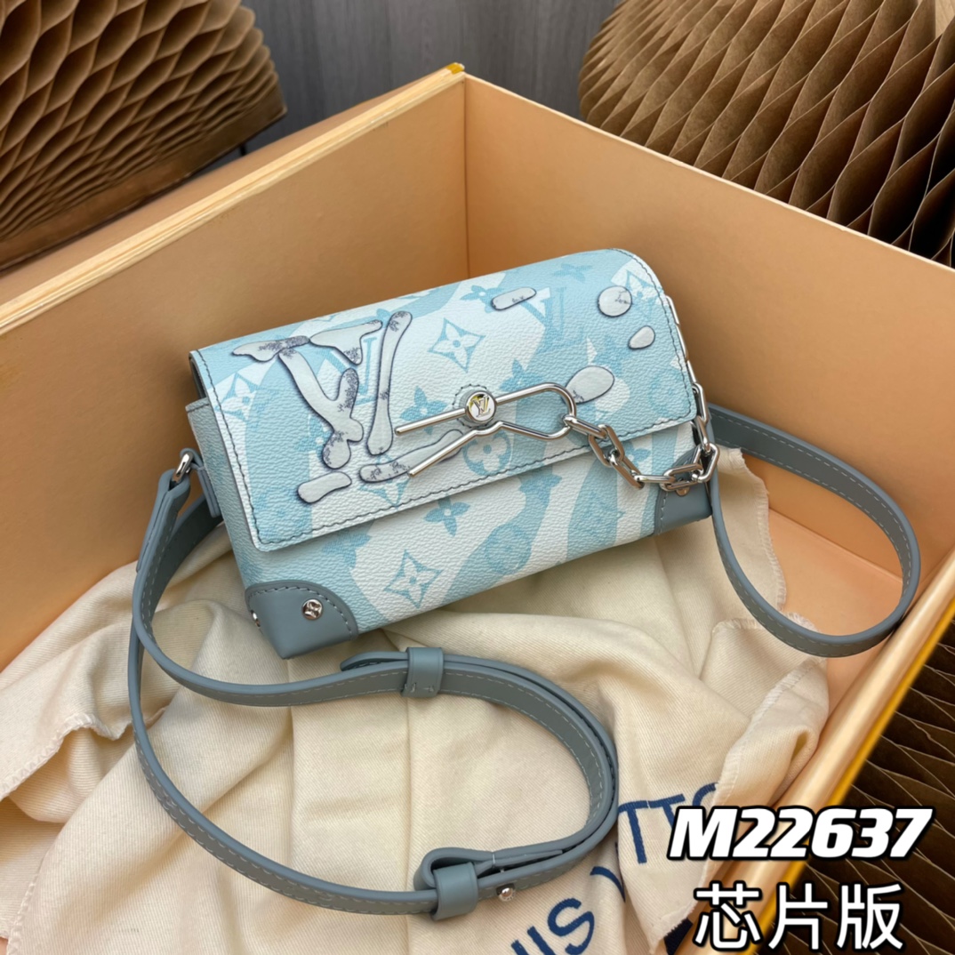 ルイ・ヴィトン Steamer ミニハンドバッグ モノグラム・アクアガーデン ライトブルー M22637 詳細画像 1