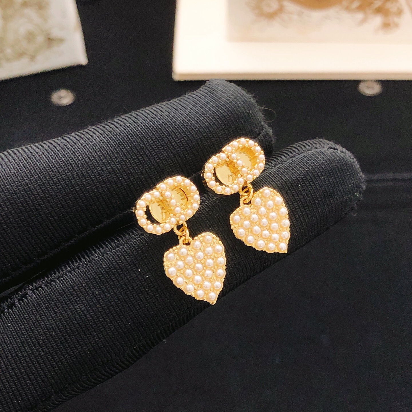 ディオール ビーズ ハート ピアス DED0134 詳細画像 2