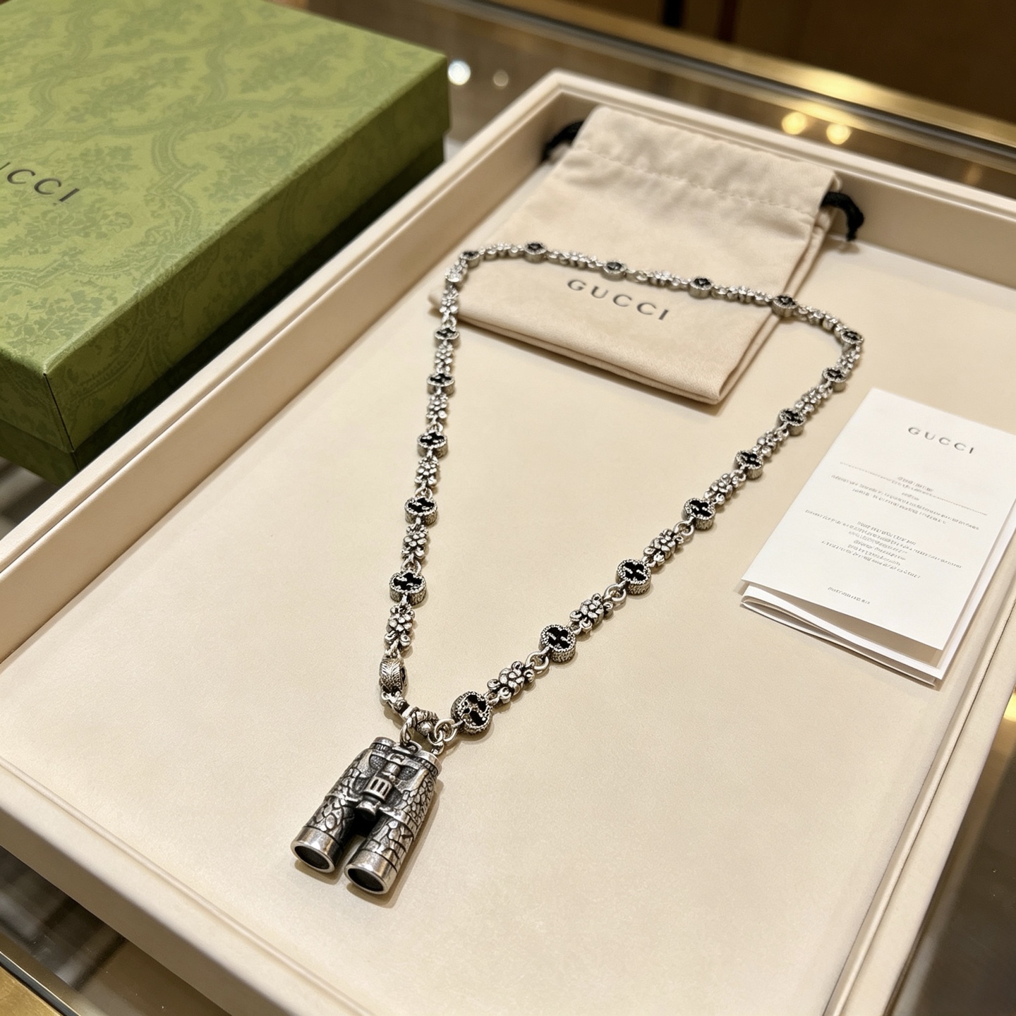 グッチ アンガーフォレスト ダブルG チェーンネックレス シルバー 詳細画像 1