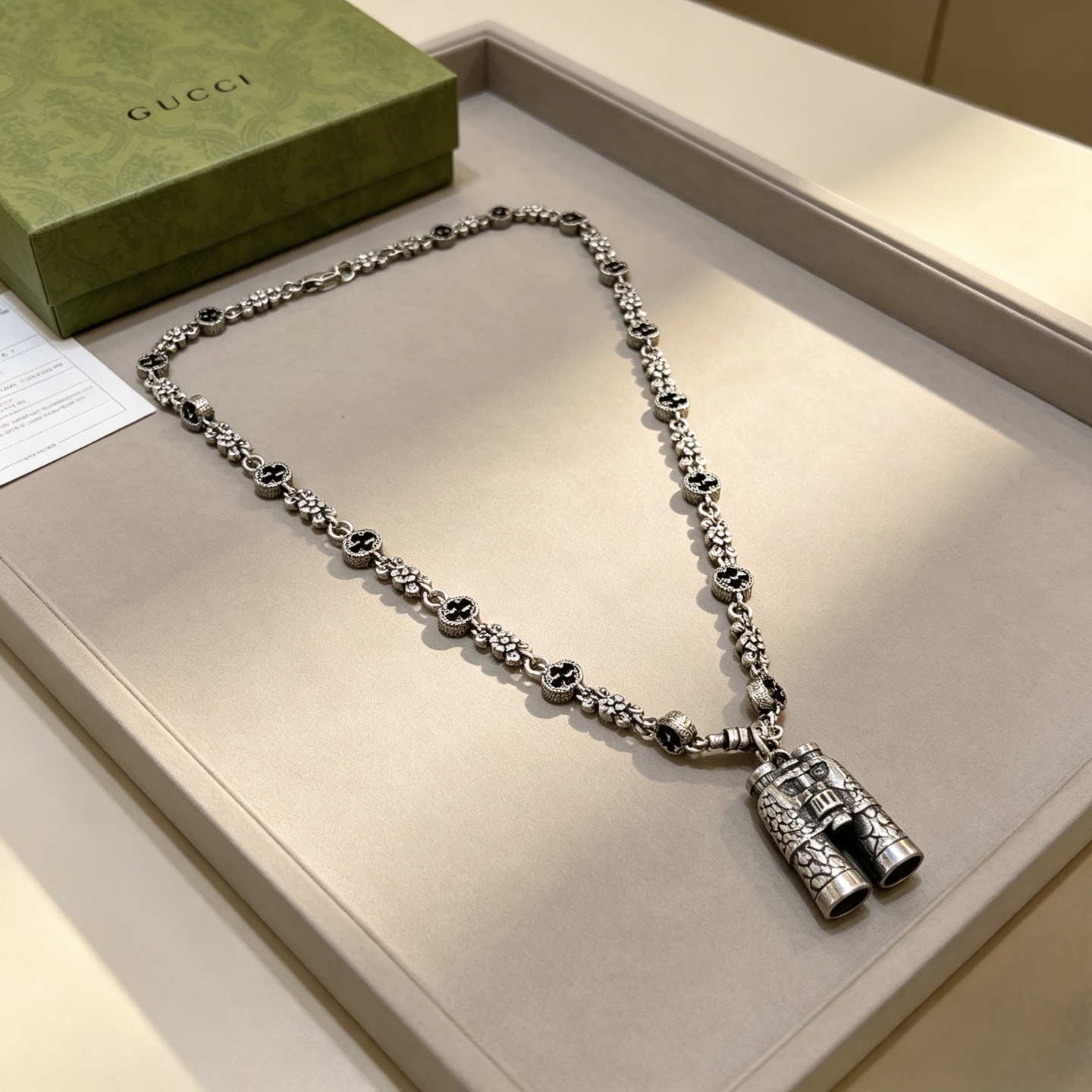 グッチ アンガーフォレスト ダブルG チェーンネックレス シルバー 詳細画像 2