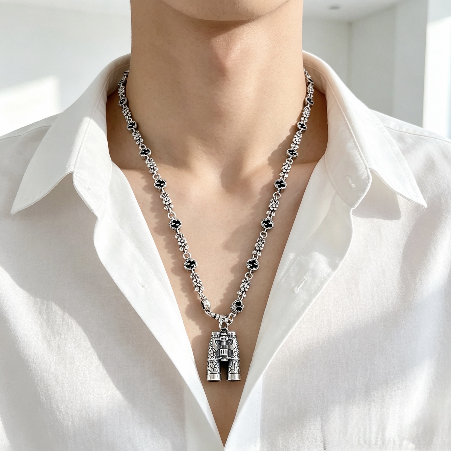 グッチ アンガーフォレスト ダブルG チェーンネックレス シルバー 詳細画像 3