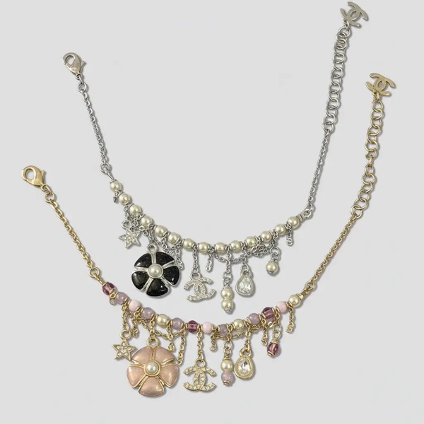 シャネル 26C パール タッセル ブレスレット シルバー