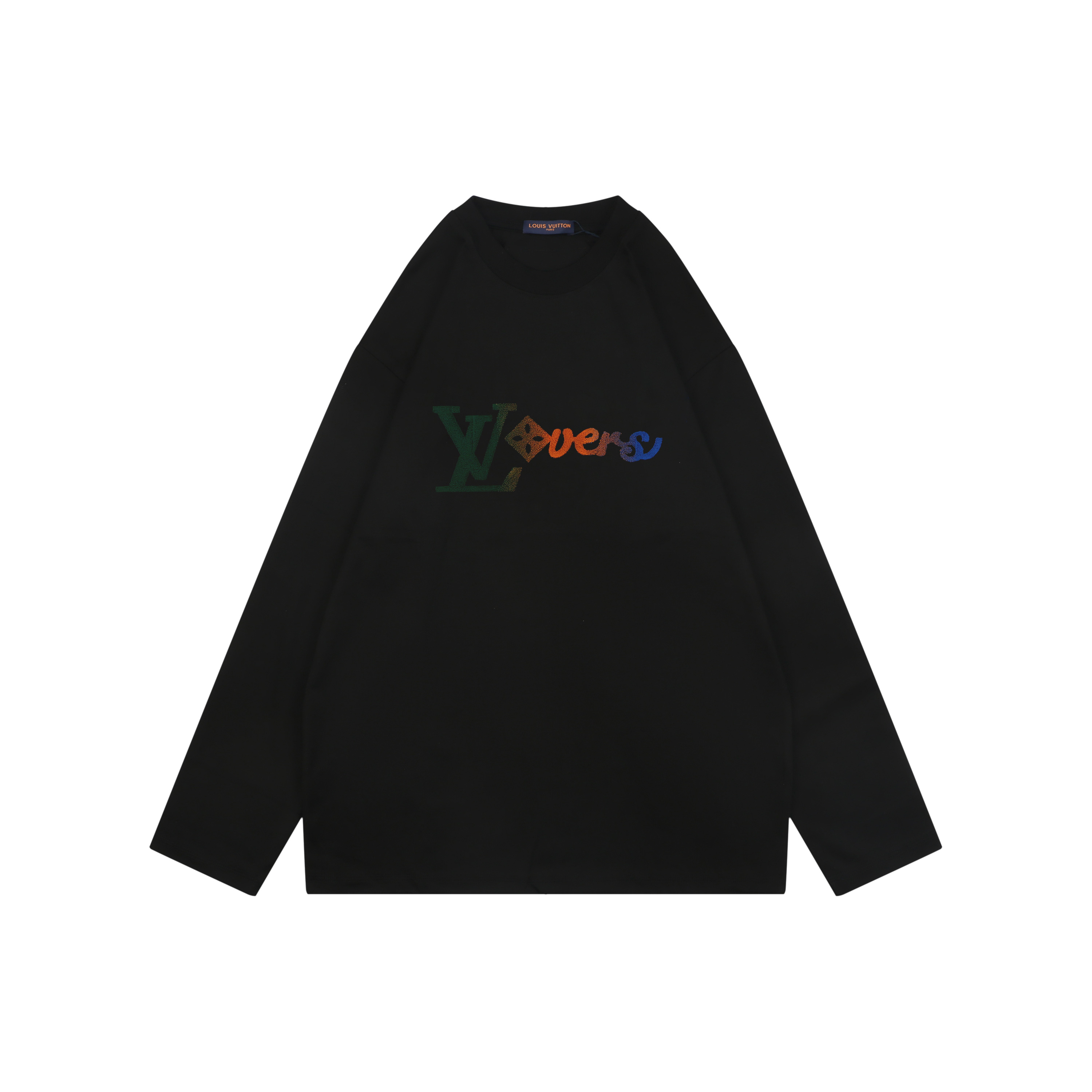 グラデーション モノグラム シグネチャーレタリング フロッキー ロングスリーブTシャツ ブラック 詳細画像 1