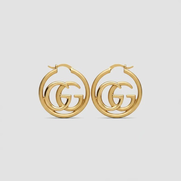 グッチ ダブルG フープピアス アンティークゴールド