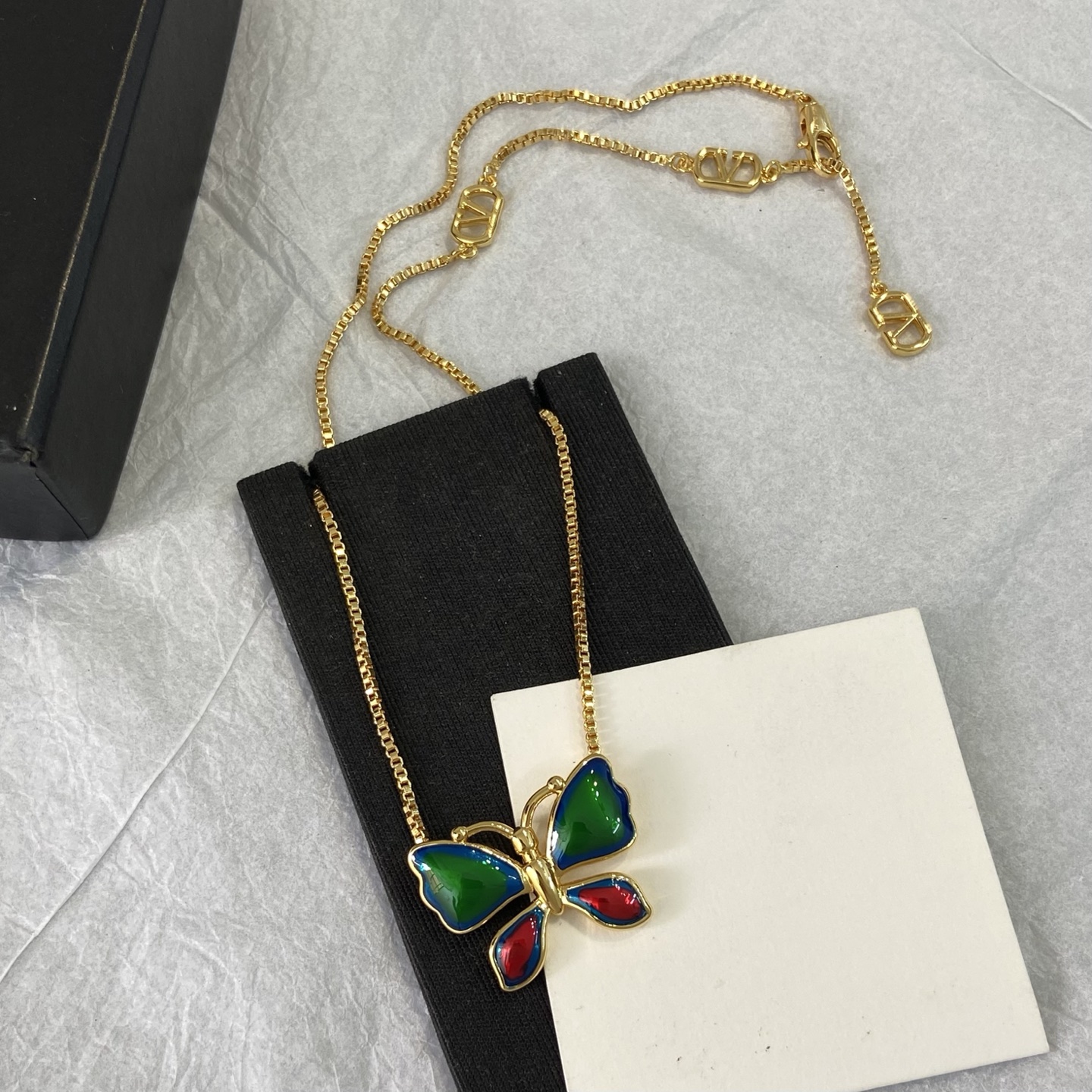 ヴァレンティノ Vouloirvoler バタフライモチーフ アクセサリー グリーン レッド ゴールド 詳細画像 2