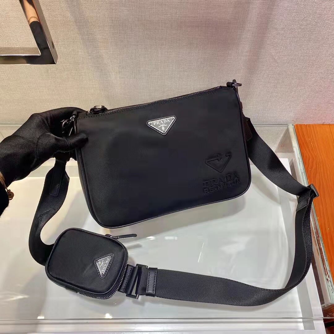 プラダ Re-Nylon 2in1 クロスボディバッグ ブラック 詳細画像 2
