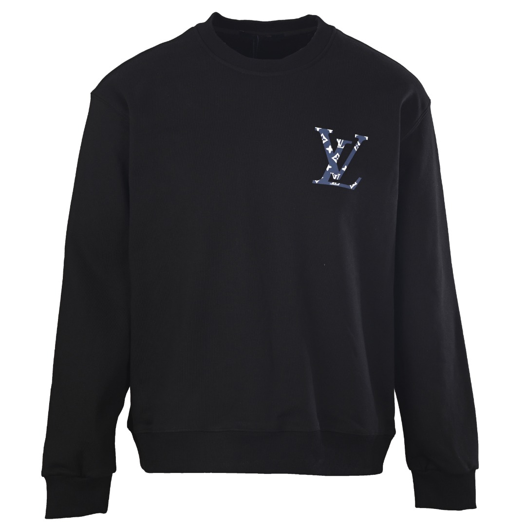ルイ・ヴィトン LV ロゴ クルーネック スウェット ブラック 詳細画像 1