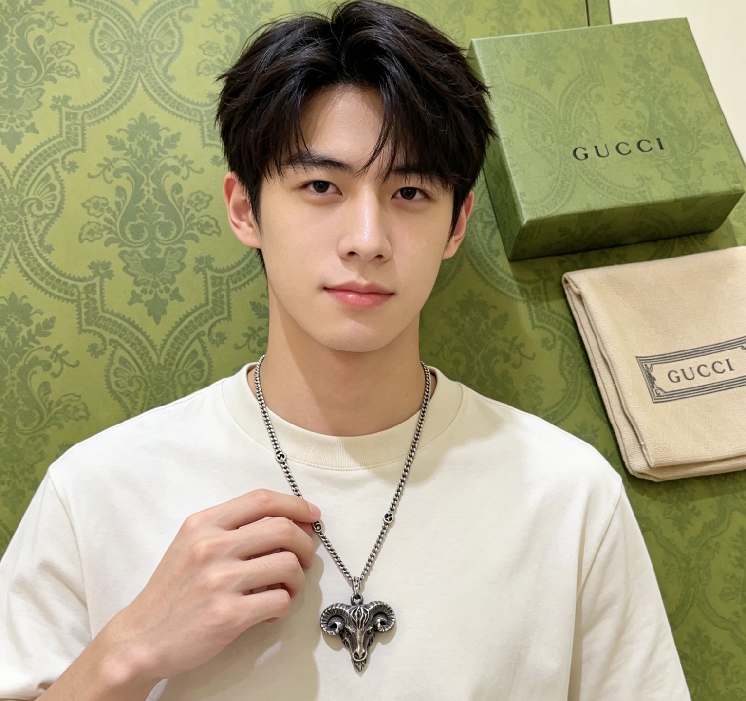 グッチ アンガーフォレスト ペンダント ネックレス シルバー 詳細画像 3
