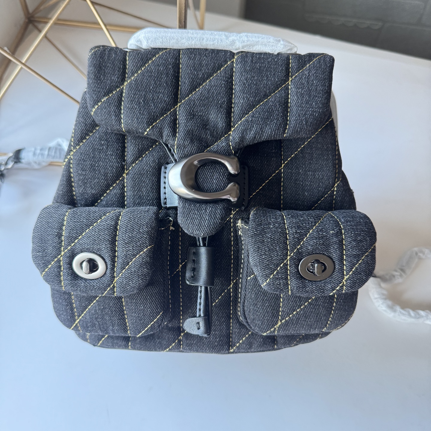 コーチ Tabby バックパック ブラックデニム CA056 CU076 CU077 CW610 CZ747 詳細画像 3