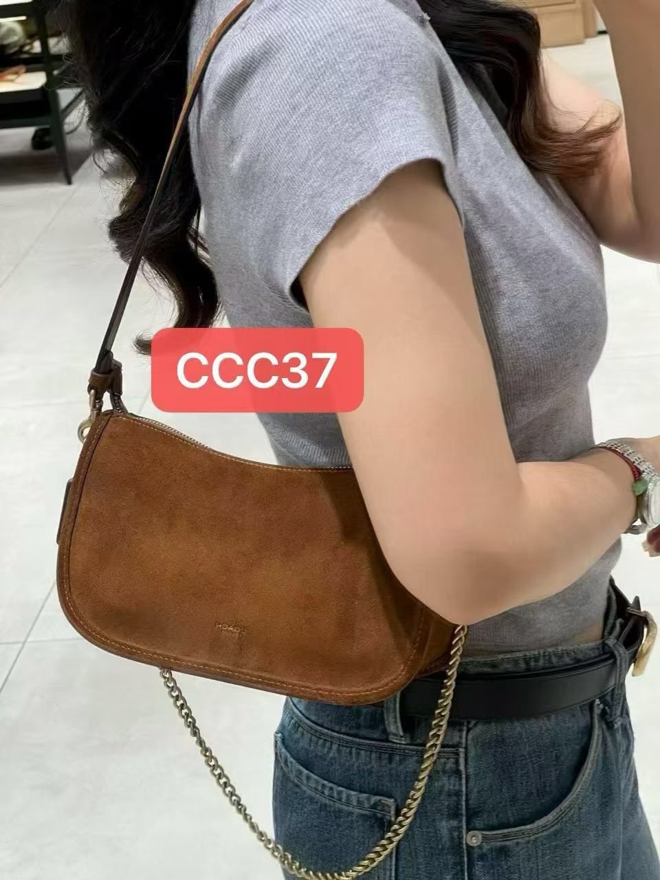 コーチ Waverly ショルダーバッグ チェーン キャメル CCC36 CCC37 詳細画像 2