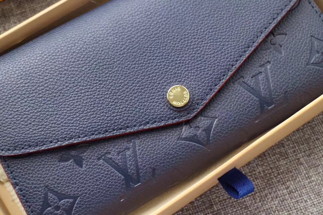 ルイ・ヴィトン サラ 長財布 モノグラム・アンプラント ネイビー M61182 詳細画像 3