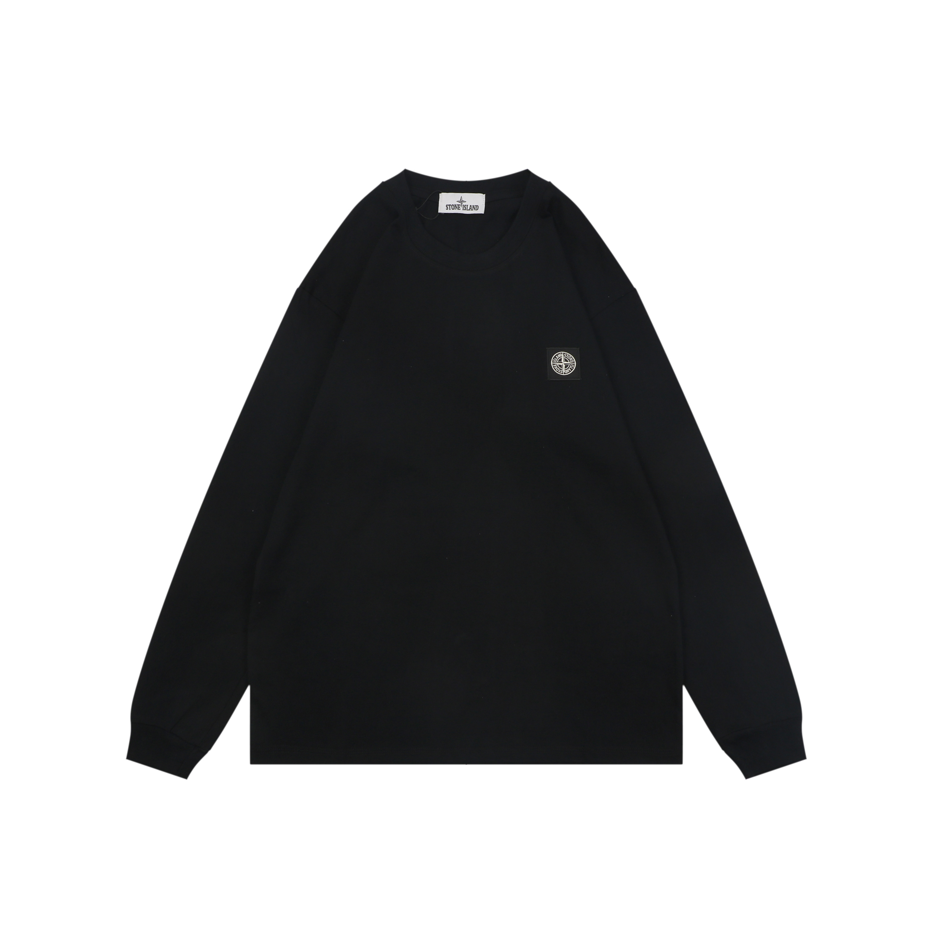 ストーンアイランド スモールスクエア スター刺繍 ロングスリーブTシャツ ブラック 詳細画像 1