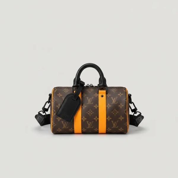 ルイ・ヴィトン Keepall 25 ハンドバッグ ブラウン オレンジ