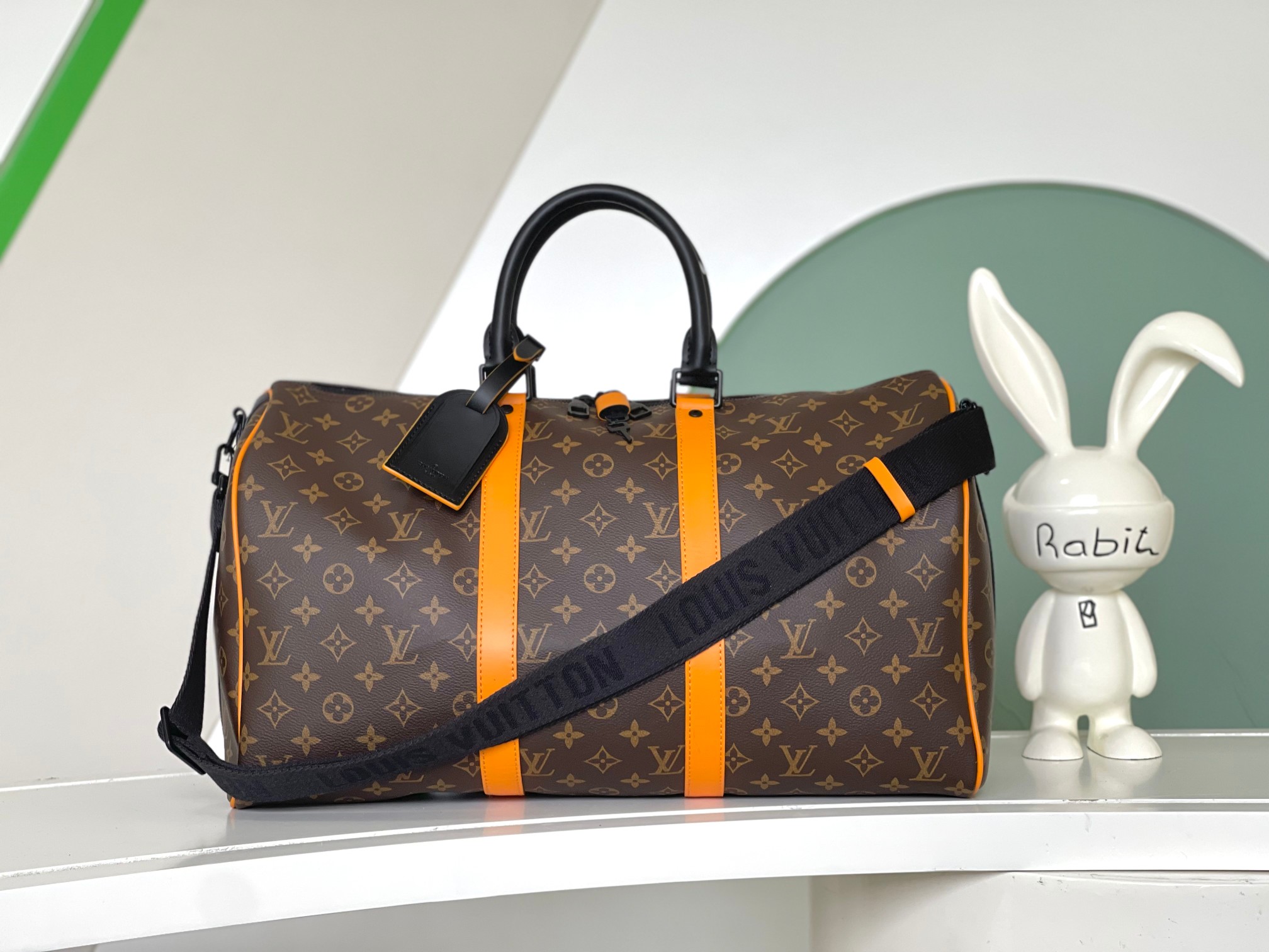 ルイ・ヴィトン Keepall 45 バンドリエール トラベルバッグ ブラウン オレンジ 詳細画像 1
