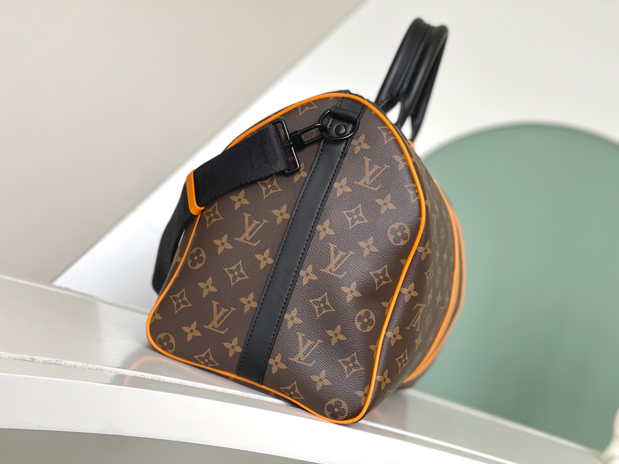 ルイ・ヴィトン Keepall 45 バンドリエール トラベルバッグ ブラウン オレンジ 詳細画像 2