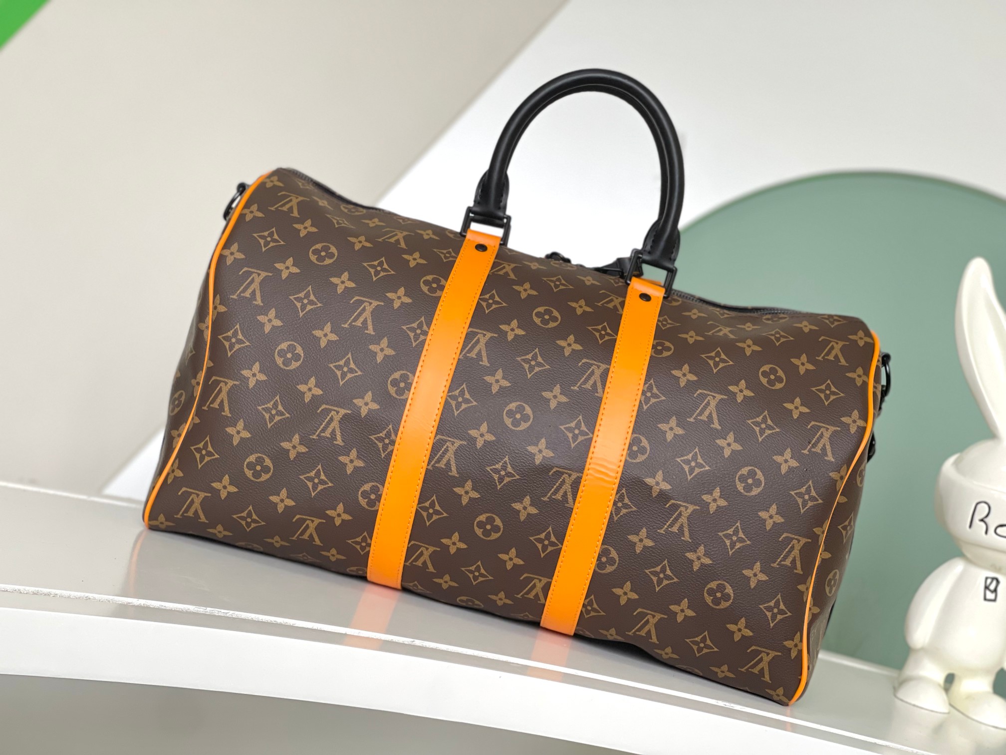 ルイ・ヴィトン Keepall 45 バンドリエール トラベルバッグ ブラウン オレンジ 詳細画像 3