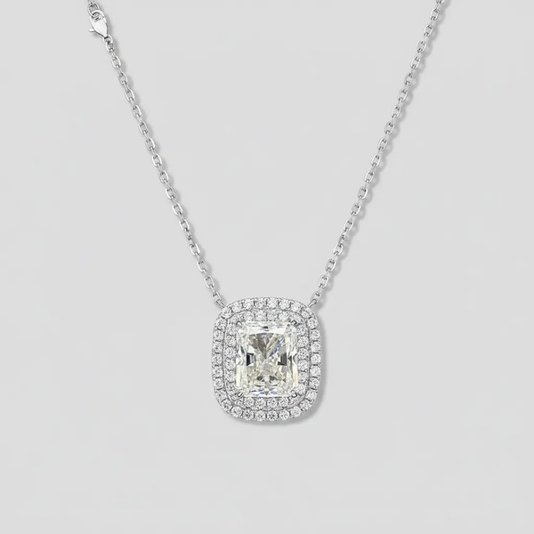 シミュレイテッドダイヤモンド ダブルロウ ネックレス ホワイトダイヤ A1496