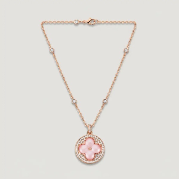 ルイ・ヴィトン ラウンド ピンクシェル ネックレス ローズゴールド LXL0521