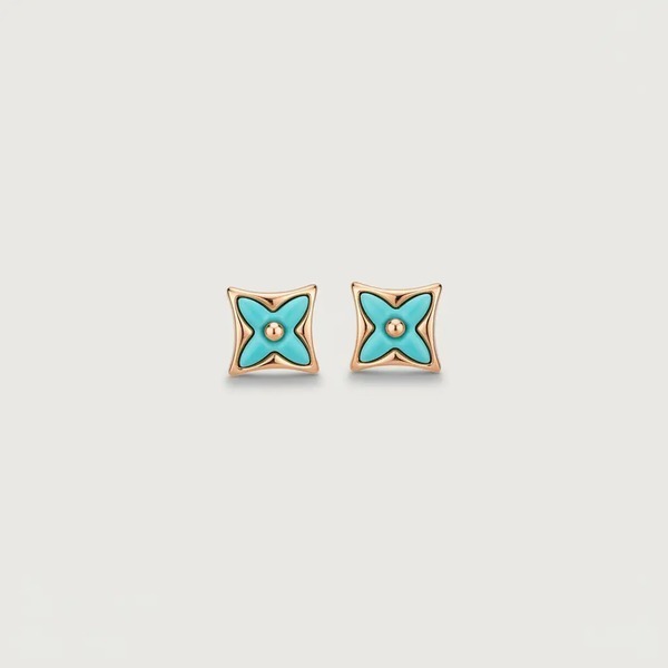 ルイ・ヴィトン ローズゴールド ブルー マザーオブパール ピアス