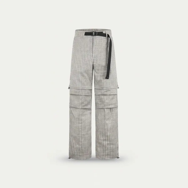 プラダ 着脱可能 チェック ロングパンツ グレーチェック
