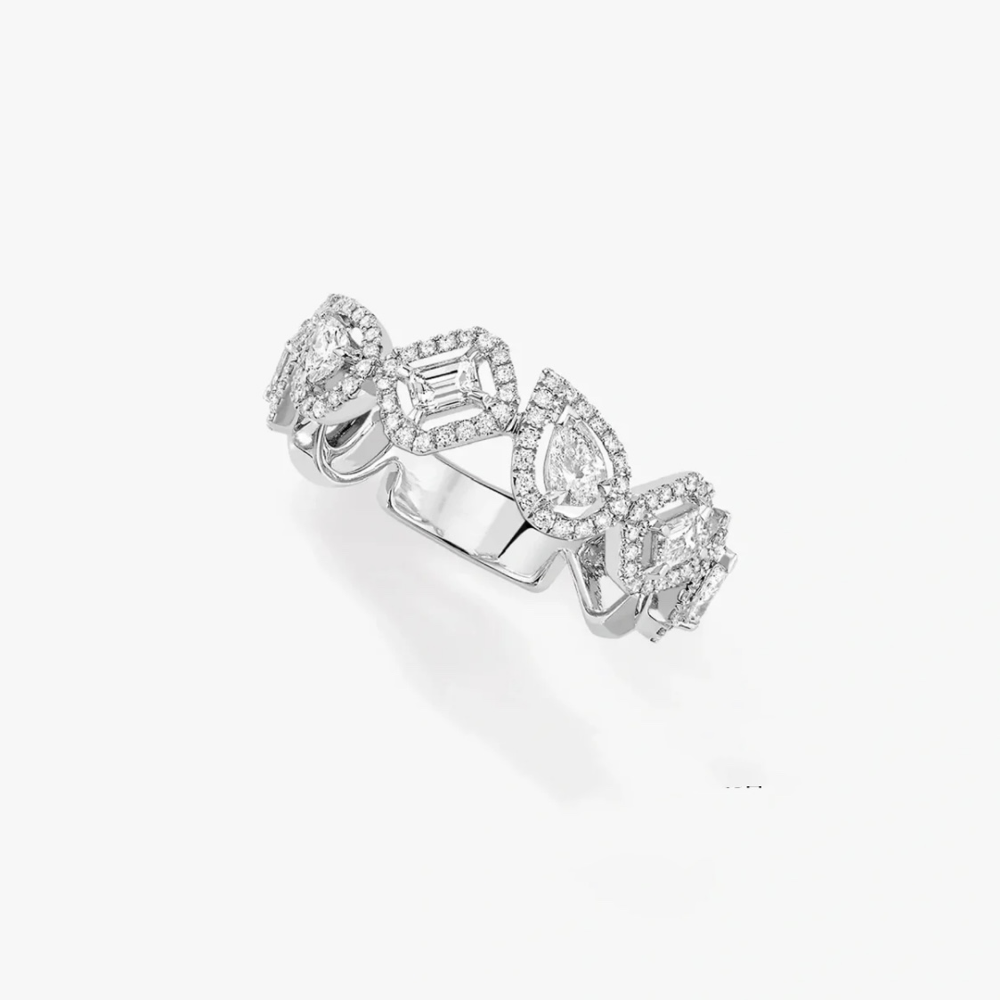 不規則 ウォータードロップ スクエアダイヤ リング 18K ゴールドメッキ シルバー925 A1265 詳細画像 2