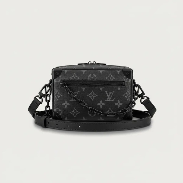 ルイヴィトン Mini Soft Trunk ブラックフラワー ボックス チェーン クロスボディバッグ