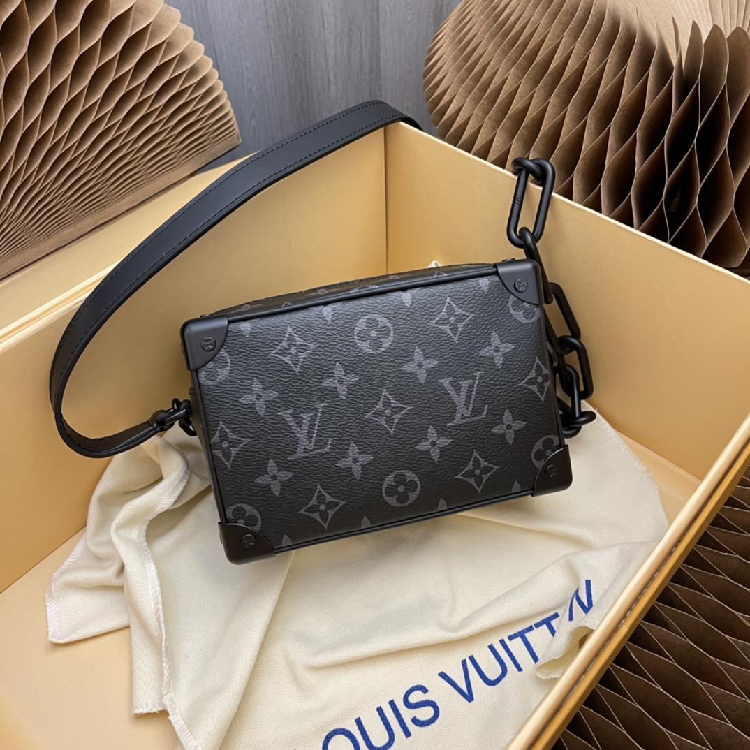 ルイヴィトン Mini Soft Trunk ブラックフラワー ボックス チェーン クロスボディバッグ 詳細画像 2
