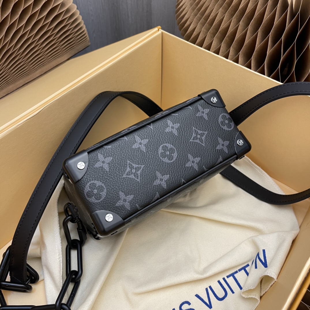 ルイヴィトン Mini Soft Trunk ブラックフラワー ボックス チェーン クロスボディバッグ 詳細画像 3