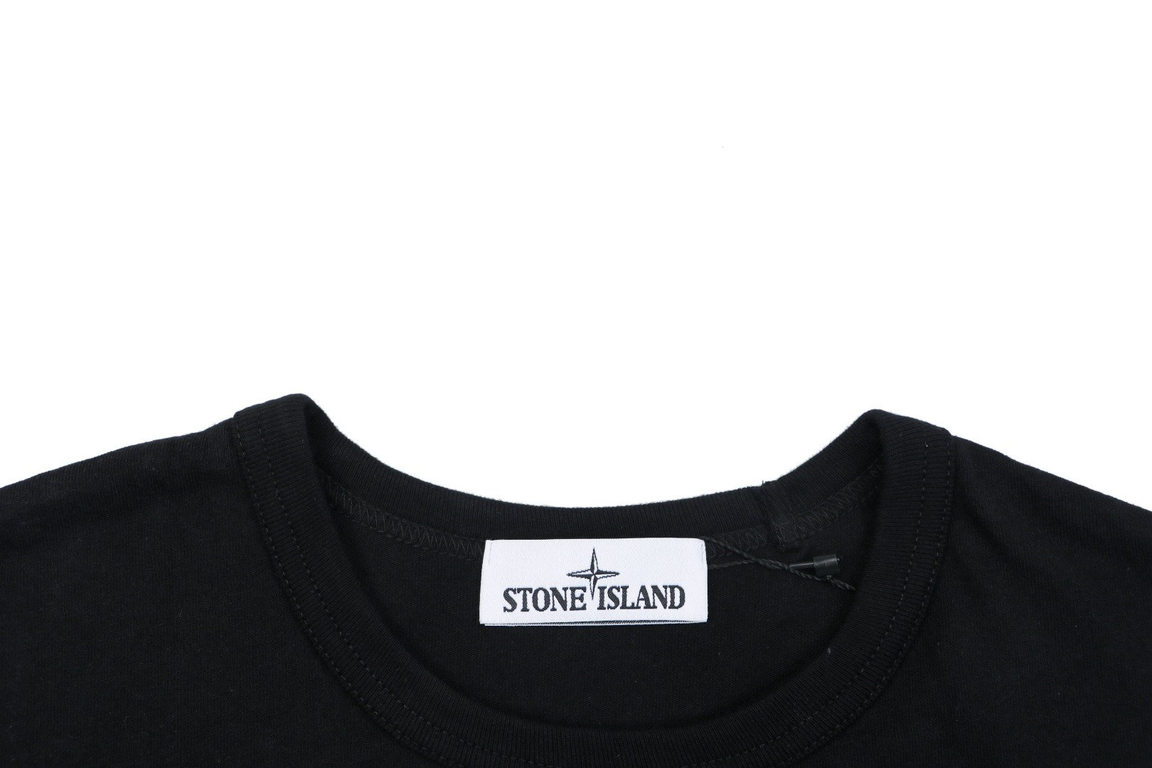 ストーンアイランド ディストレスト ロゴプリント 長袖Tシャツ ブラック 詳細画像 2