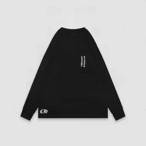 クロムハーツ フローラルクロスプリント ロングスリーブTシャツ ブラック