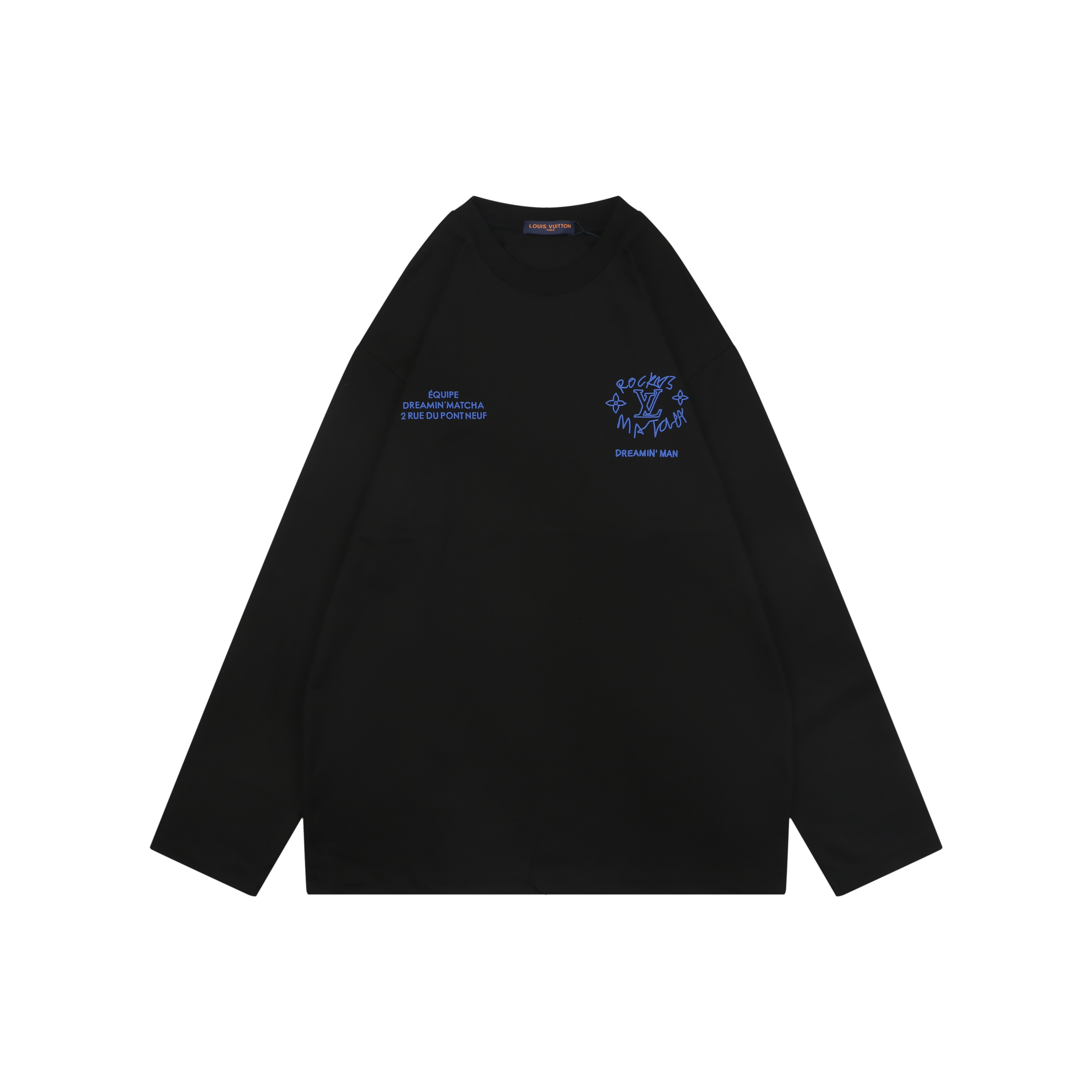 ルイヴィトン ドリームスローガン プリント ロングTシャツ ブラック 詳細画像 1