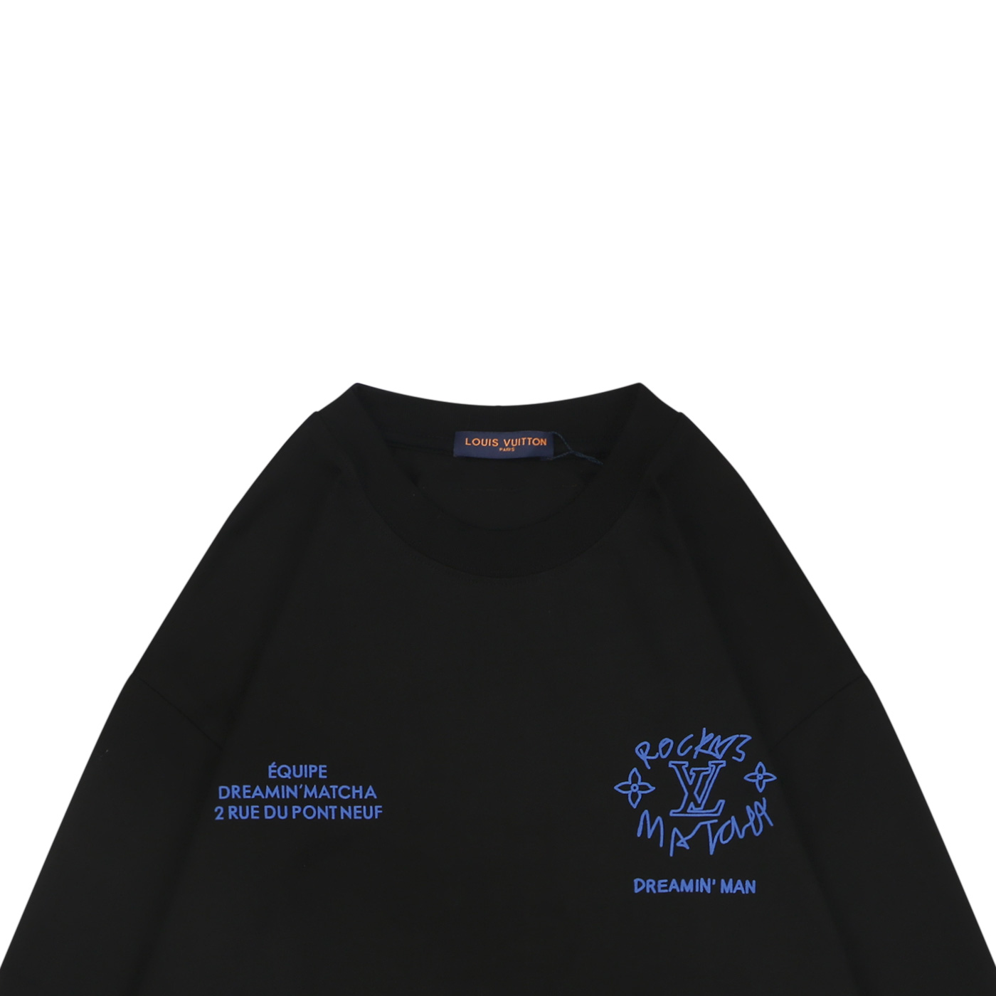 ルイヴィトン ドリームスローガン プリント ロングTシャツ ブラック 詳細画像 3