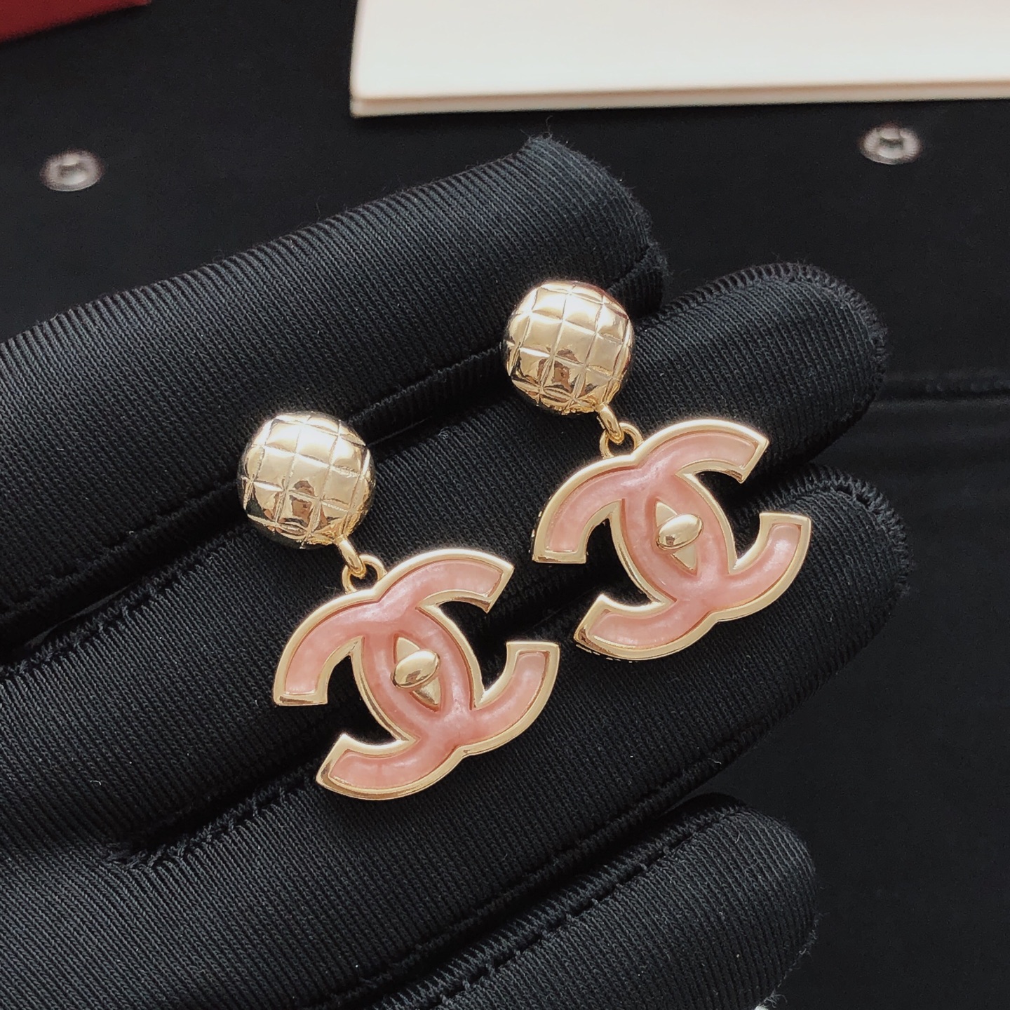 クロムハーツ 真鍮 スタッドピアス ピンク 詳細画像 1