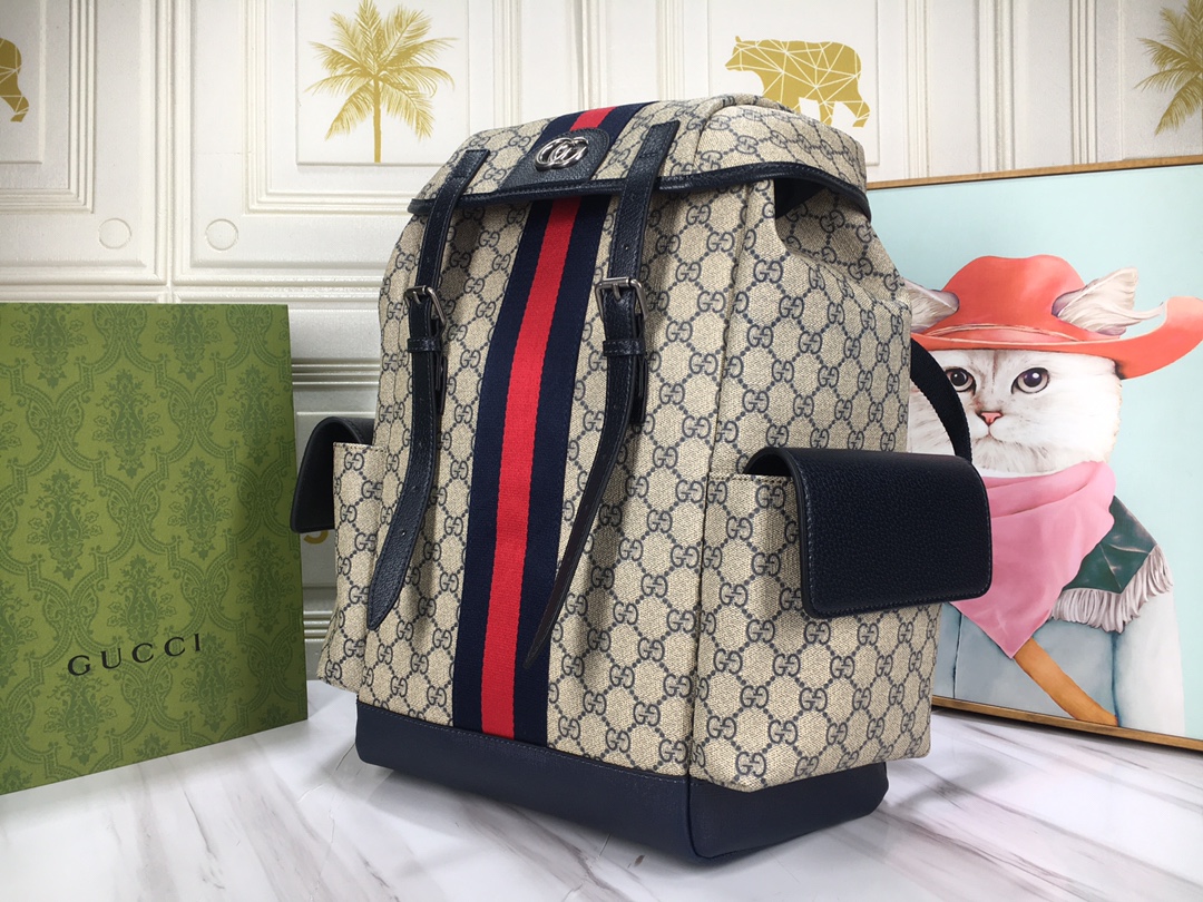 グッチ GG Supreme Ophidia バックパック ベージュ ネイビー 詳細画像 3