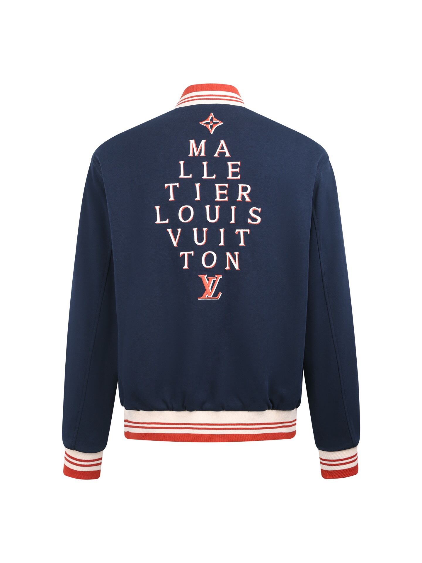 ルイ・ヴィトン ロゴ配色 ベースボールジャケット ネイビー 詳細画像 2